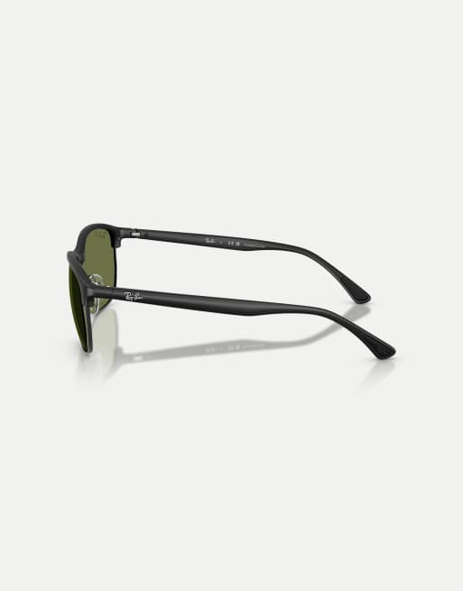 Ray-Ban - Rb4469 - Lunettes de soleil oversize à verres carrés polarisés verts - Noir sable, 4 de 4
