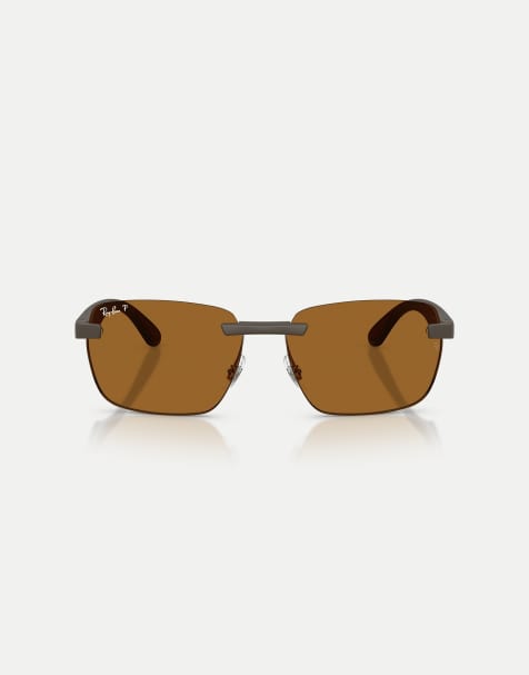 Ray-Ban – Rb4470 – Polarized Ultra – Unregelmäßig geformte, polarisierte Sonnenbrille in Sandbraun mit goldfarbenen Gläsern - view 1