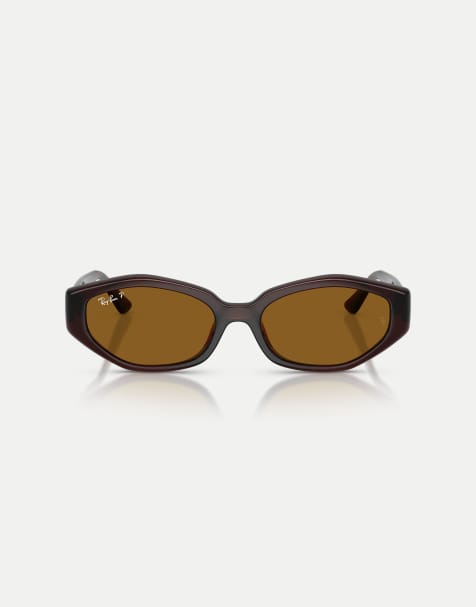 Ray-Ban - Rb4473d - Occhiali da sole polarizzati irregolari marrone scuro con lenti marroni - view 1