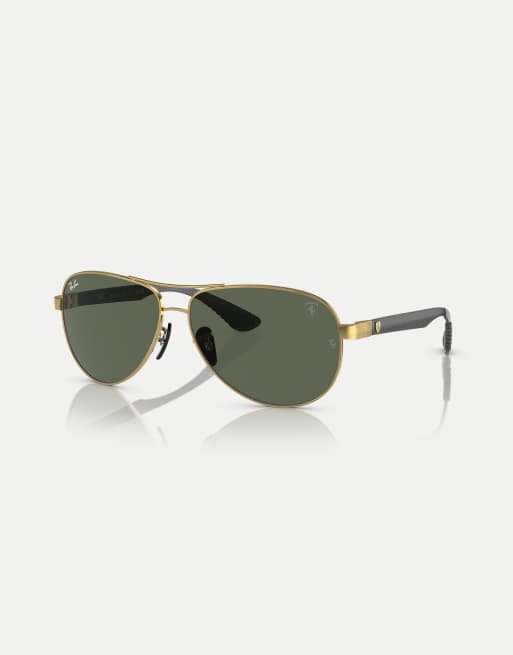 Ray-Ban - Rb8331m - Scuderia Ferrari Collection - Lunettes de soleil aviateur avec verres verts - Doré, 2 de 3