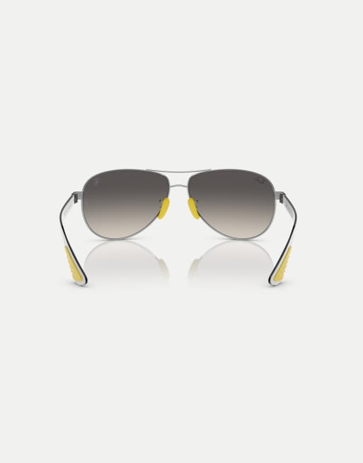Ray-Ban - RB8331M Scuderia Ferrari Collection - Occhiali da sole pilot argento con lenti grigie, 2 di 3
