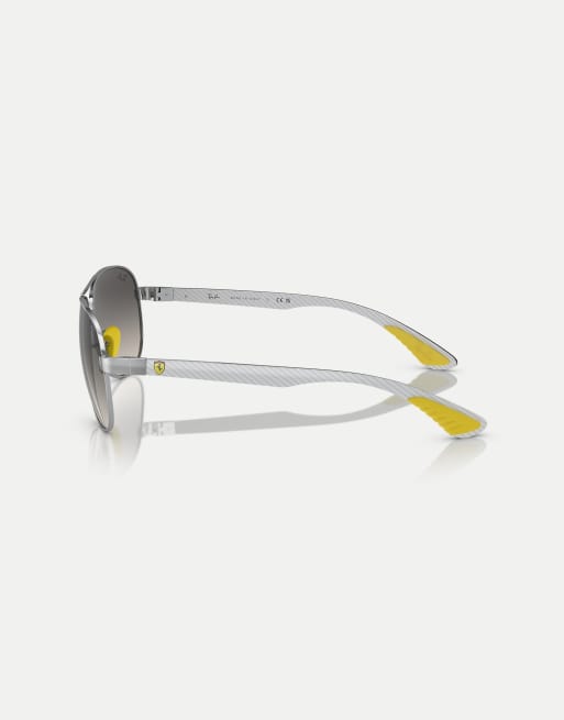 Ray-Ban - RB8331M Scuderia Ferrari Collection - Occhiali da sole pilot argento con lenti grigie, 3 di 3