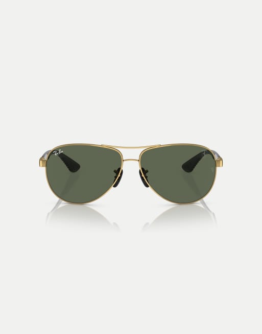 Ray-Ban - Rb8331m Scuderia Ferrari Collection - Occhiali da sole pilot oro arista con lenti verdi