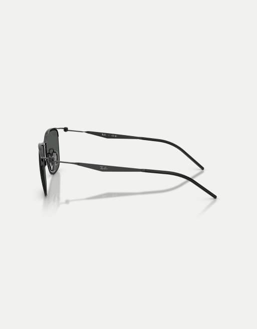 Ray-Ban Rb8550 lunettes de soleil carrées avec verres gris en noir, 4 de 4