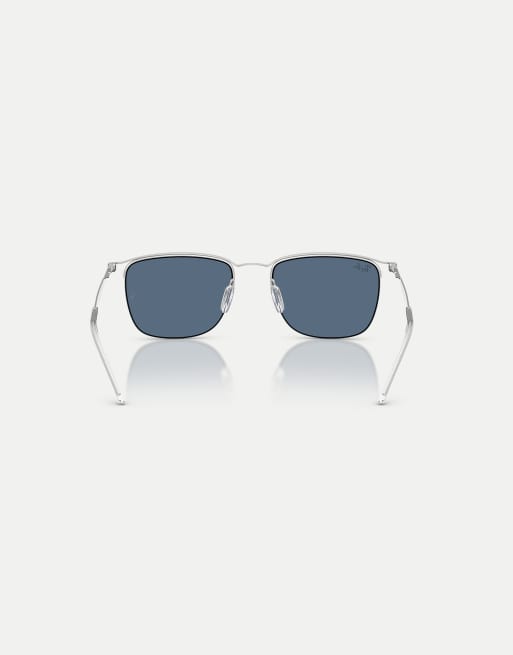 Ray-Ban Rb8550 occhiali da sole squadrati con lenti blu, color argento, 2 di 4