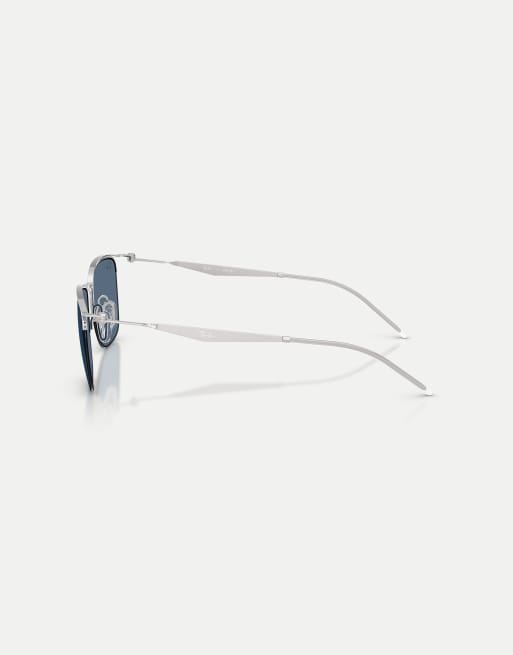 Ray-Ban Rb8550 square sunglasses with blue lens in silver, 4 of 4