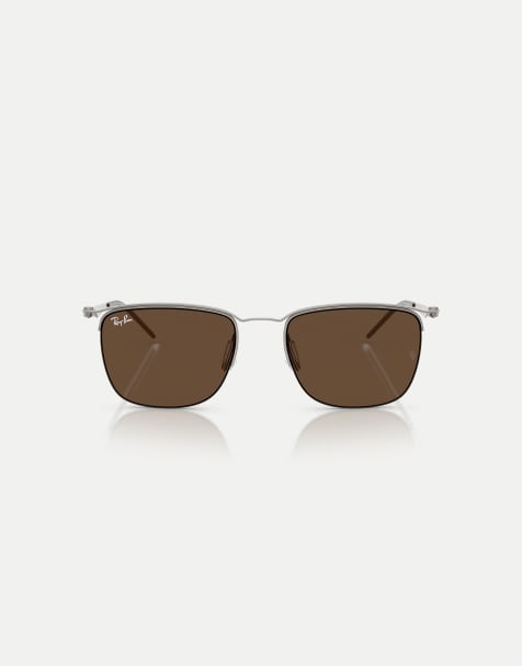 Ray-Ban Rb8550 square sunglasses with brown lens in gunmetal - view 1