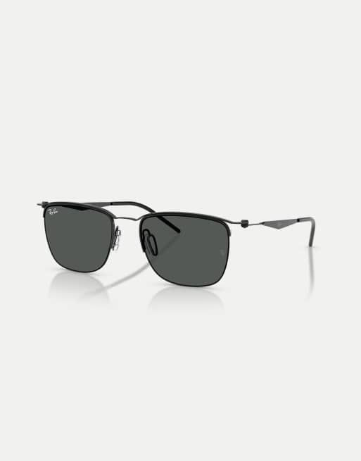 Ray-Ban Rb8550 square sunglasses with grey lens in black, 3 of 4
