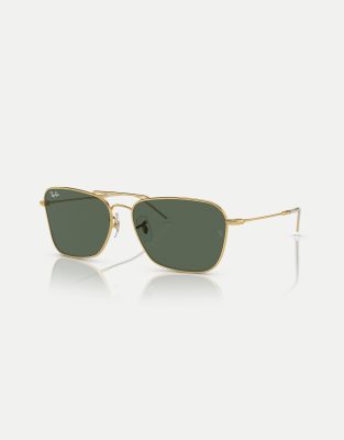 Ray-Ban - Reverse - Sonnenbrille in Gold mit grünen Gläsern-Goldfarben