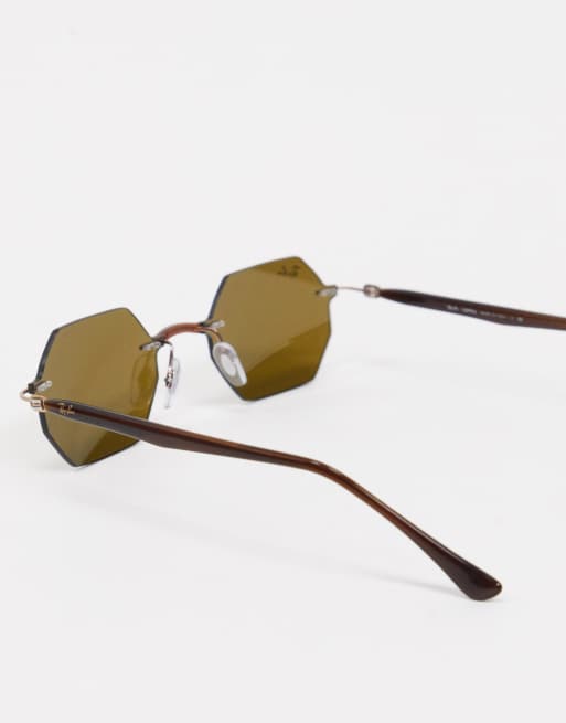 Ray ban hexagonal sales rimless