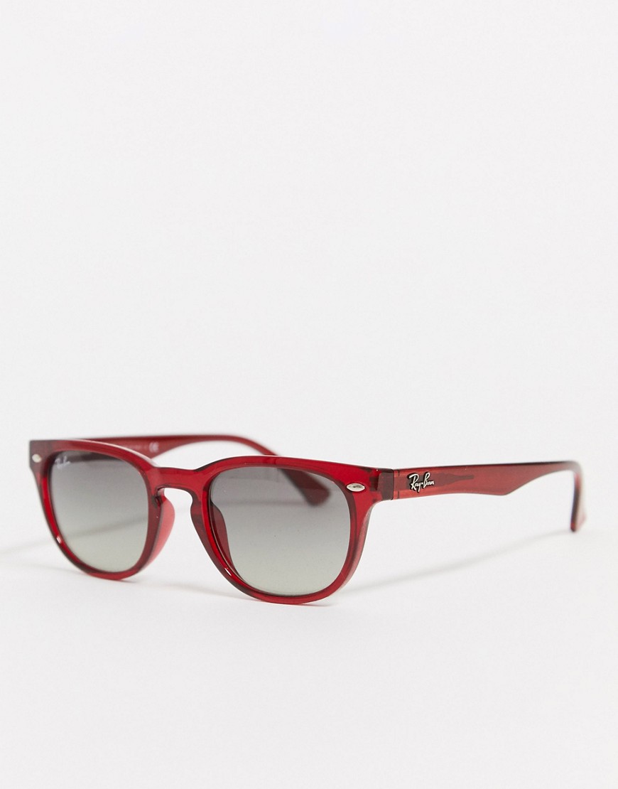 Ray-Ban – Röda klassiska solglasögon med tunna bågar