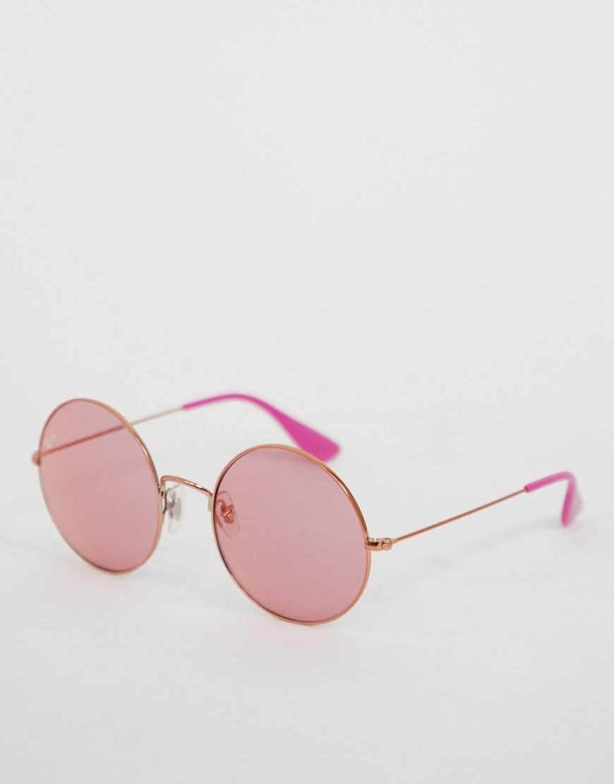 Ray Ban - Ronde zonnebril in roze