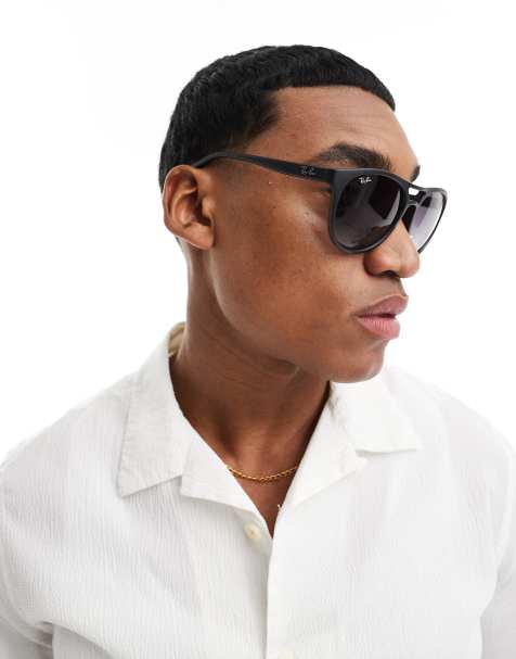 Ray-Ban round bridged sunglasses in black - view 1