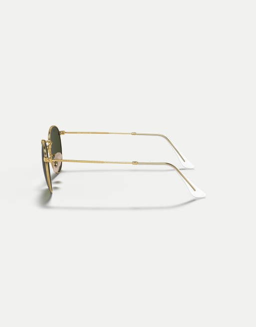 Ray-Ban Round metal round sunglasses with green lens in arista gold, 3 of 3