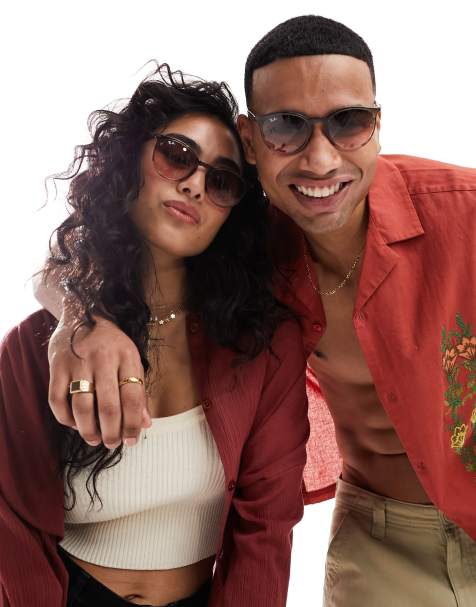 Ray-Ban round sunglasses in beige and tort mix - view 1