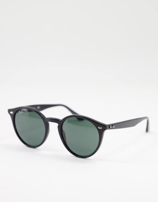 Ray-Ban round sunglasses in black 0rb2180 | ASOS