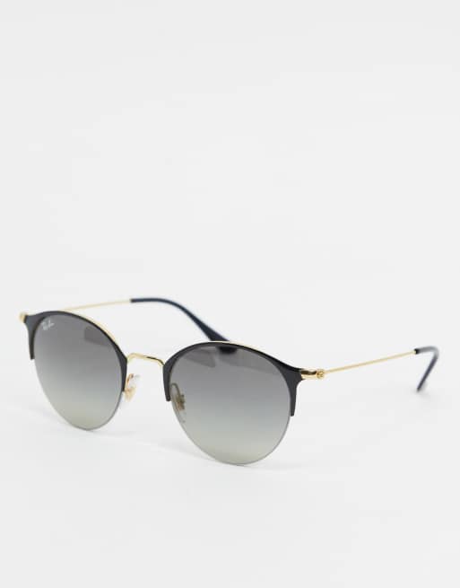 ray ban black round sunglasses