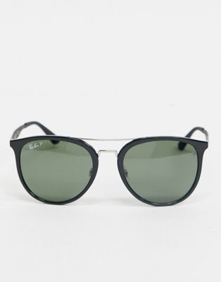Ray-ban round sunglasses in black 