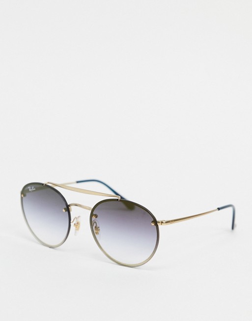 Ray-ban round sunglasses in gold ORB3614N
