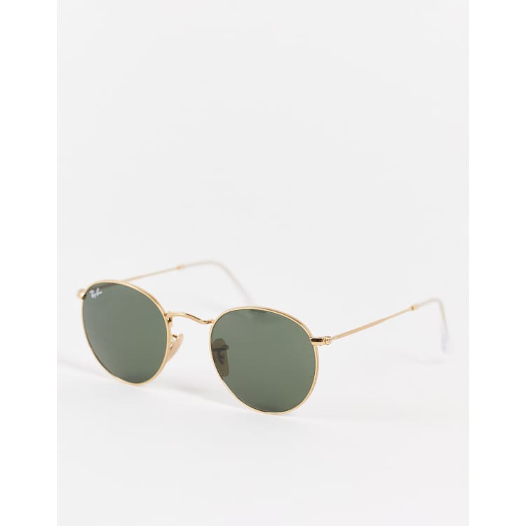 Gold rim discount ray ban sunglasses