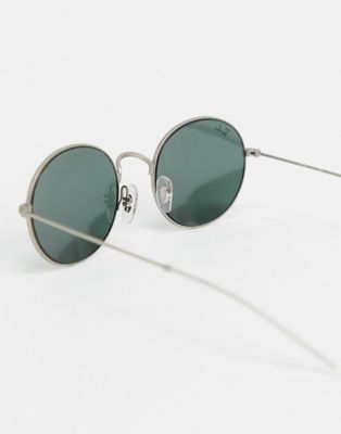 ray ban round sunglasses silver