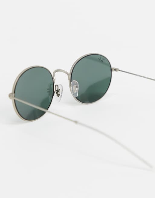 Ray Ban Round Sunglasses In Silver Orb3594 Asos