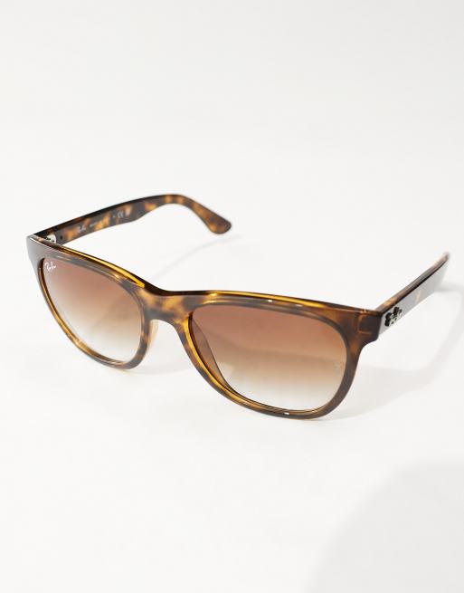 Ray-Ban round sunglasses in tortoishell with gradient lens ASOS