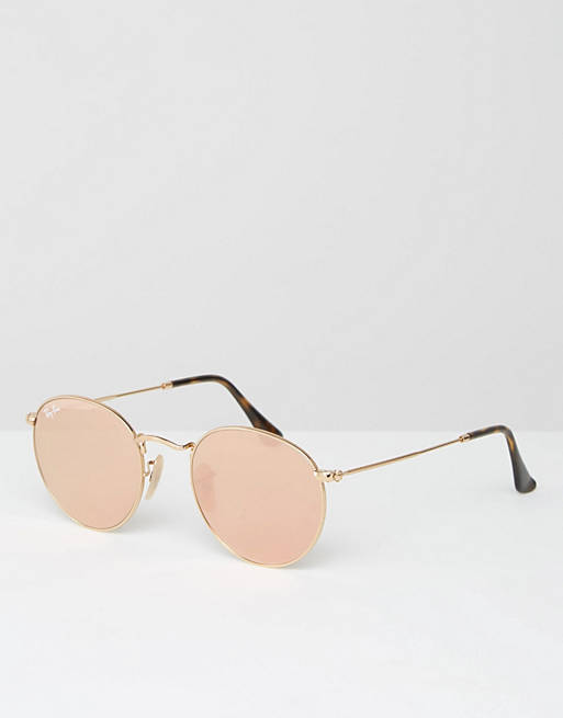 Ray-Ban Round Sunglasses With Flash Lens 0RB3447