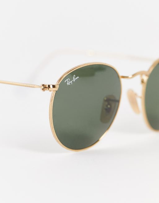 Ray-Ban – Runde Sonnenbrille in Gold, 3 von 4
