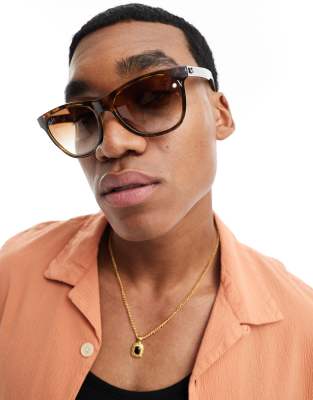 Ray-Ban - Runde Sonnenbrille in Schildpatt-Optik mit Gläsern mit Farbverlauf-Braun