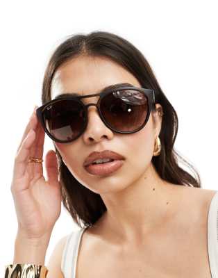 Ray-Ban - Runde Sonnenbrille in Schildpatt-Optik-Braun