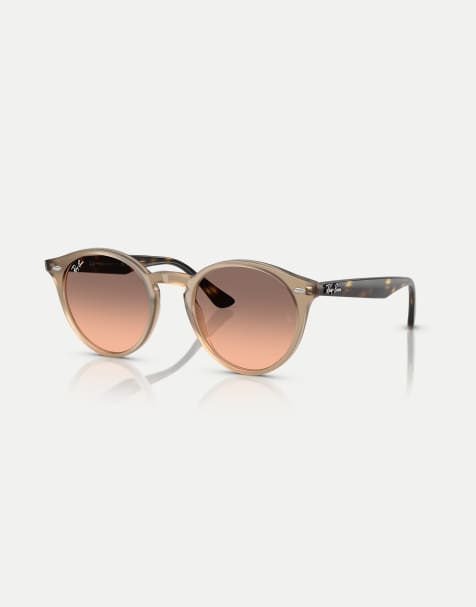Ray-Ban – Runde Sonnenbrille in Turteltaube mit rosa Gläsern - view 1