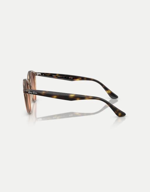 Ray-Ban – Runde Sonnenbrille in Turteltaube mit rosa Gläsern, 2 von 3