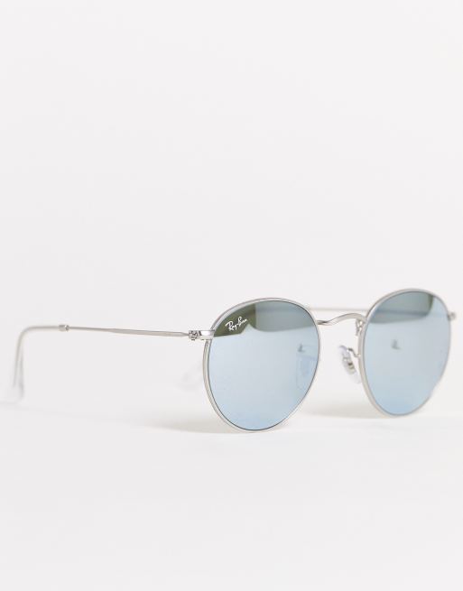 Ray Ban Silverfargade runda solglasogon i unisex modell 0RB3447