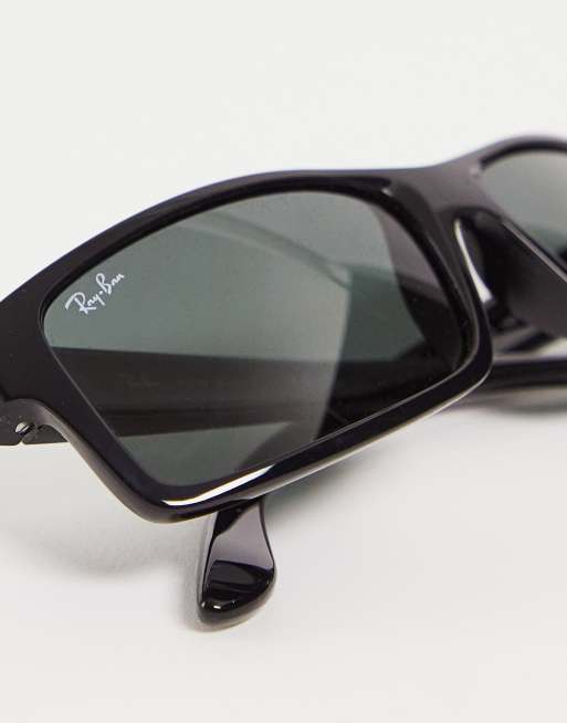 Ray-Ban slim square sunglasses in black | ASOS