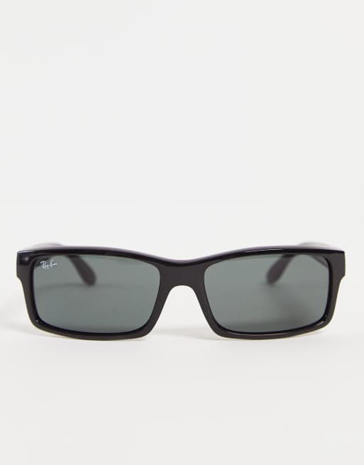 Ray-Ban slim square sunglasses in black | ASOS