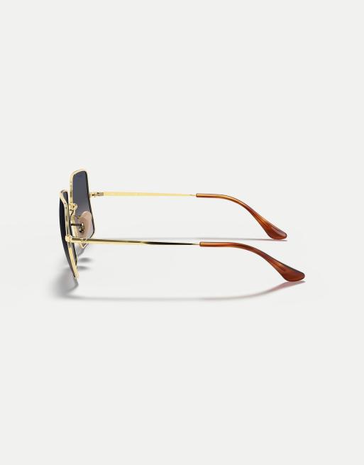Ray-Ban - Square 1971 Classic - Lunettes de soleil carrées à verres bleus polarisés - Doré, 2 de 4
