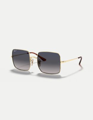 Ray-Ban - Square 1971 Classic - Quadratische polarisierte Sonnenbrille in Gold-Optik mit blauen Gläsern-Goldfarben