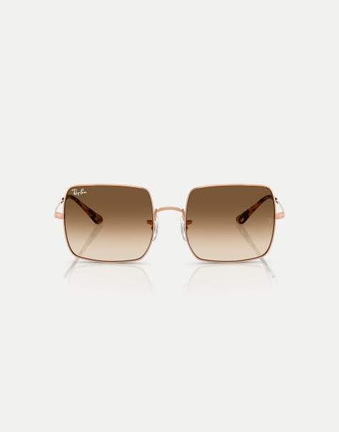 Ray-Ban - Square 1971 - Lunettes de soleil carrées classiques avec verres marron - Or rose - view 1