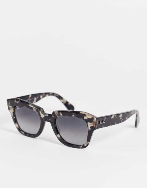 Ray-Ban square state street sunglasses in black grey tort ORB2186 | ASOS