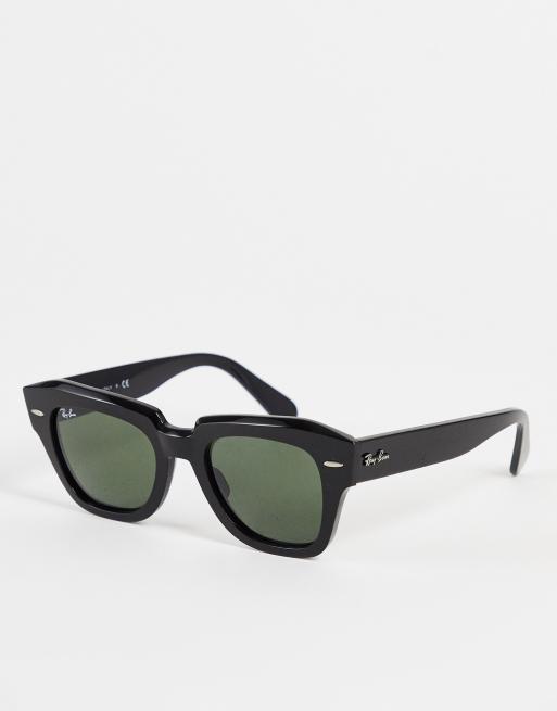 Ray-ban square state street sunglasses in black ORB2186 | ASOS