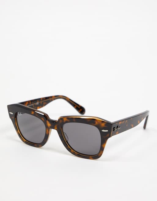 Ray-ban square state street sunglasses in brown ORB2186 | ASOS