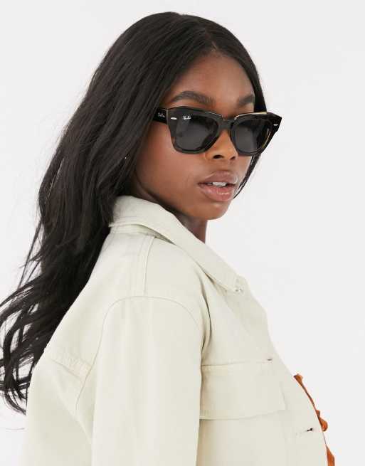 Ray ban square state street sunglasses in brown ORB2186 ASOS