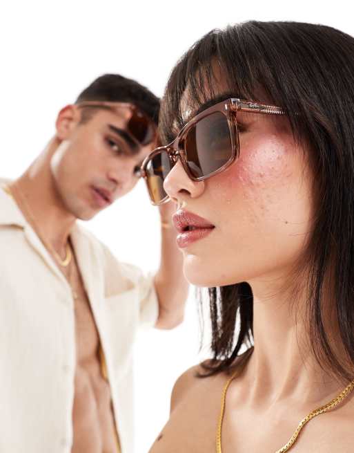 Ray Ban square sunglasses in brown
