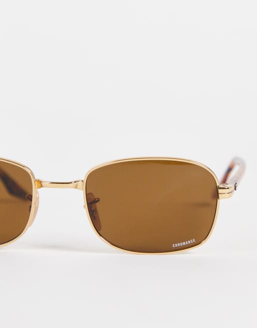 Ray-Ban square sunglasses in gold/brown