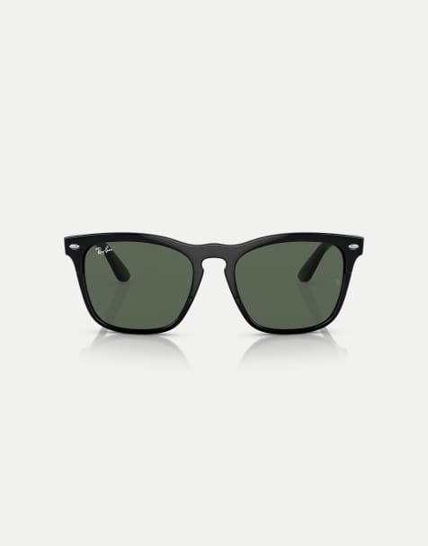 Ray-Ban Steve square sunglasses with green lens in black - view 1