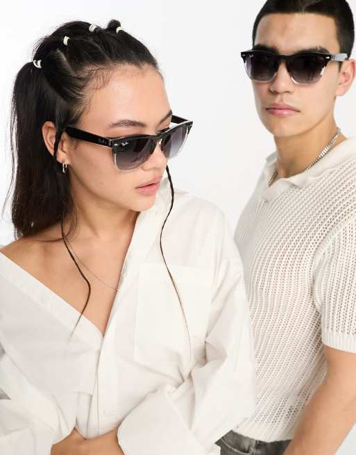 Ray-Ban - Steve Wayfarer - Festival - Sorte og gennemsigtige solbriller, 4 af 4