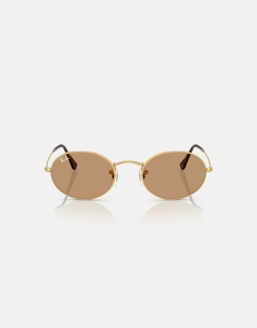 Ray-Ban - Summer Capsule - Occhiali da sole ovali oro Arista in metallo con lenti verdi