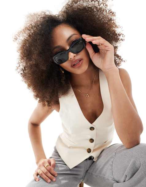 Ray-Ban – Svarta, grova och fyrkantiga solglasögon - view 1