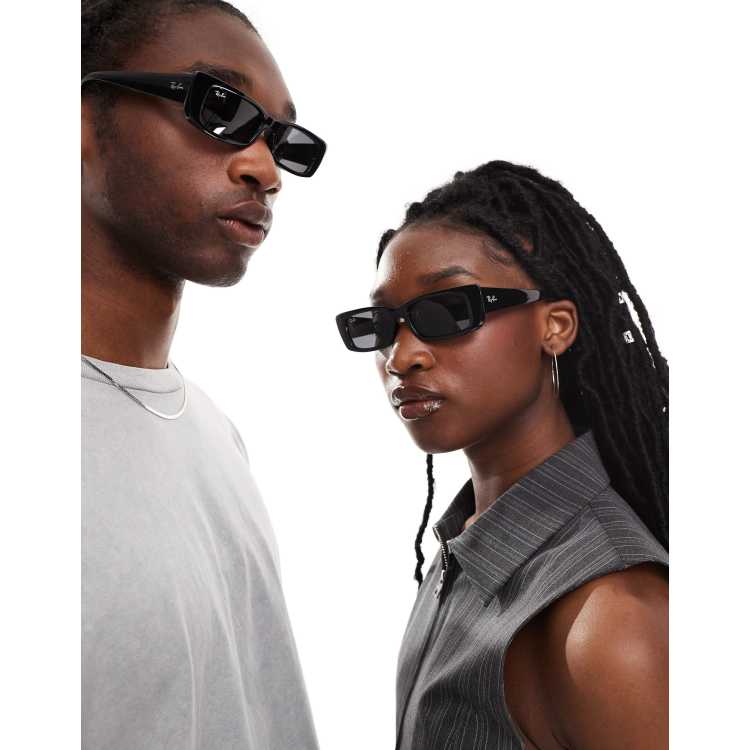 Ray-Ban teru rectangle sunglasses in black | ASOS display picture 3